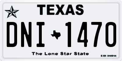 TX license plate DNI1470