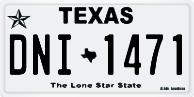 TX license plate DNI1471