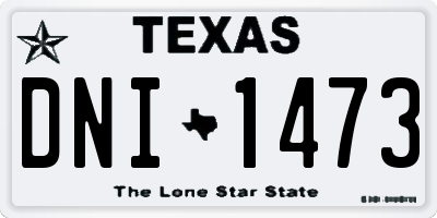 TX license plate DNI1473