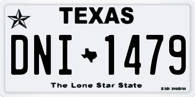TX license plate DNI1479