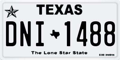 TX license plate DNI1488