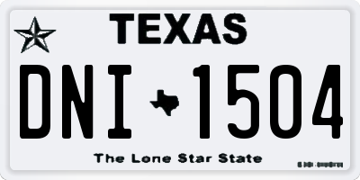 TX license plate DNI1504