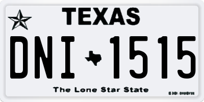 TX license plate DNI1515