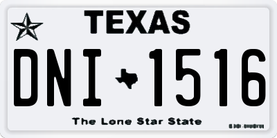 TX license plate DNI1516