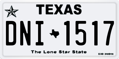 TX license plate DNI1517