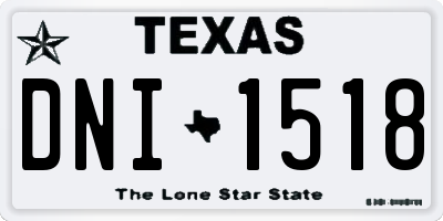 TX license plate DNI1518