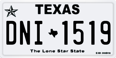 TX license plate DNI1519