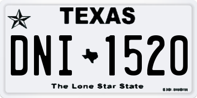 TX license plate DNI1520