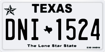 TX license plate DNI1524