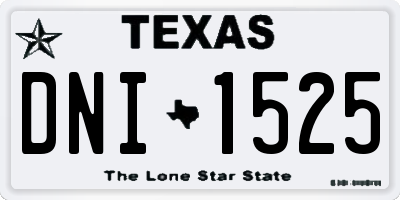 TX license plate DNI1525