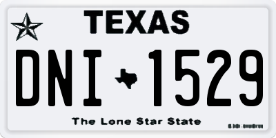 TX license plate DNI1529