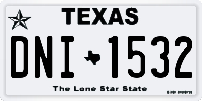 TX license plate DNI1532