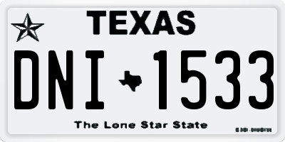 TX license plate DNI1533