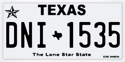 TX license plate DNI1535