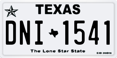 TX license plate DNI1541