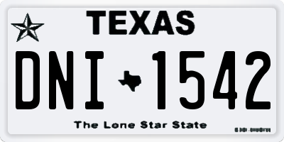 TX license plate DNI1542