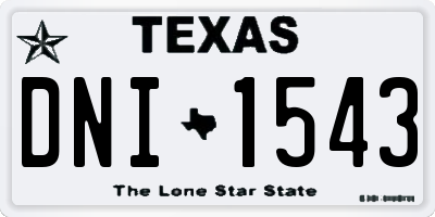 TX license plate DNI1543