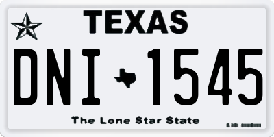 TX license plate DNI1545