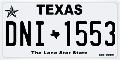 TX license plate DNI1553
