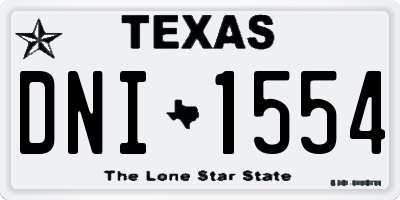 TX license plate DNI1554