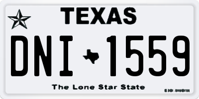 TX license plate DNI1559