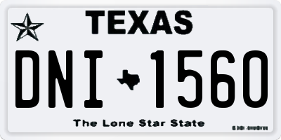 TX license plate DNI1560