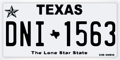 TX license plate DNI1563