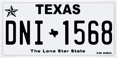 TX license plate DNI1568