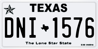 TX license plate DNI1576