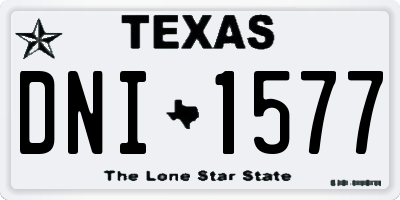 TX license plate DNI1577