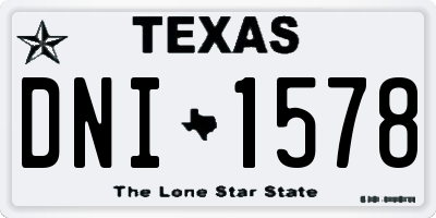TX license plate DNI1578