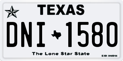 TX license plate DNI1580