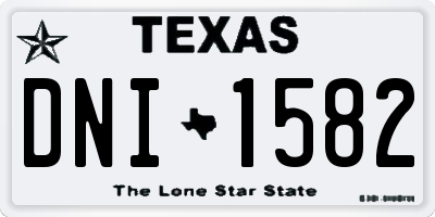 TX license plate DNI1582