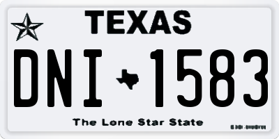 TX license plate DNI1583