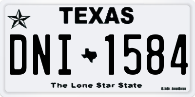TX license plate DNI1584