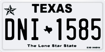 TX license plate DNI1585