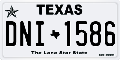 TX license plate DNI1586