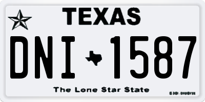 TX license plate DNI1587