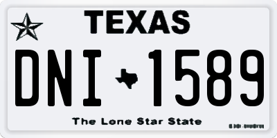 TX license plate DNI1589
