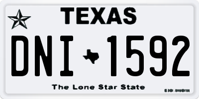 TX license plate DNI1592