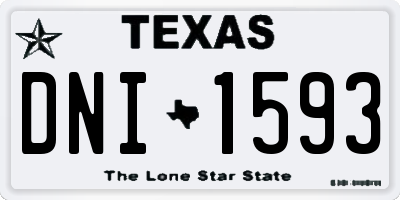 TX license plate DNI1593