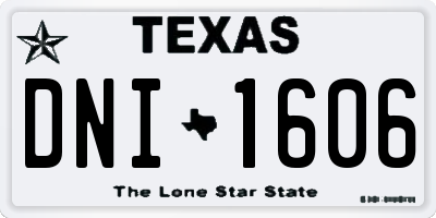 TX license plate DNI1606
