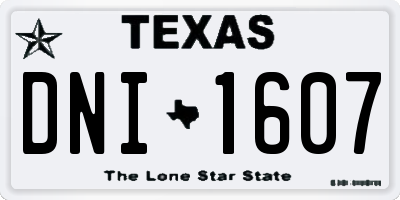 TX license plate DNI1607