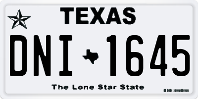 TX license plate DNI1645