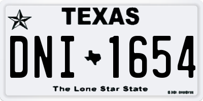 TX license plate DNI1654