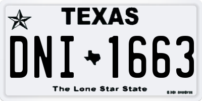 TX license plate DNI1663
