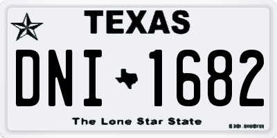 TX license plate DNI1682