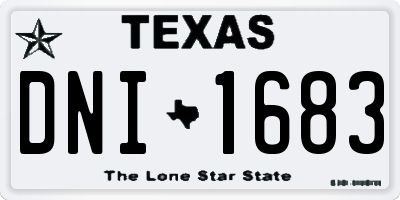 TX license plate DNI1683