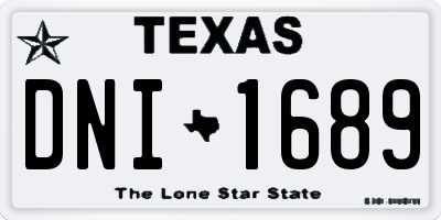 TX license plate DNI1689