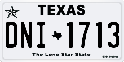 TX license plate DNI1713